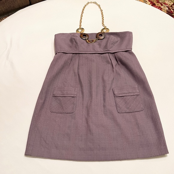 Milly Chain Necklace Halter Dress Purple Sz12 - Picture 1 of 12